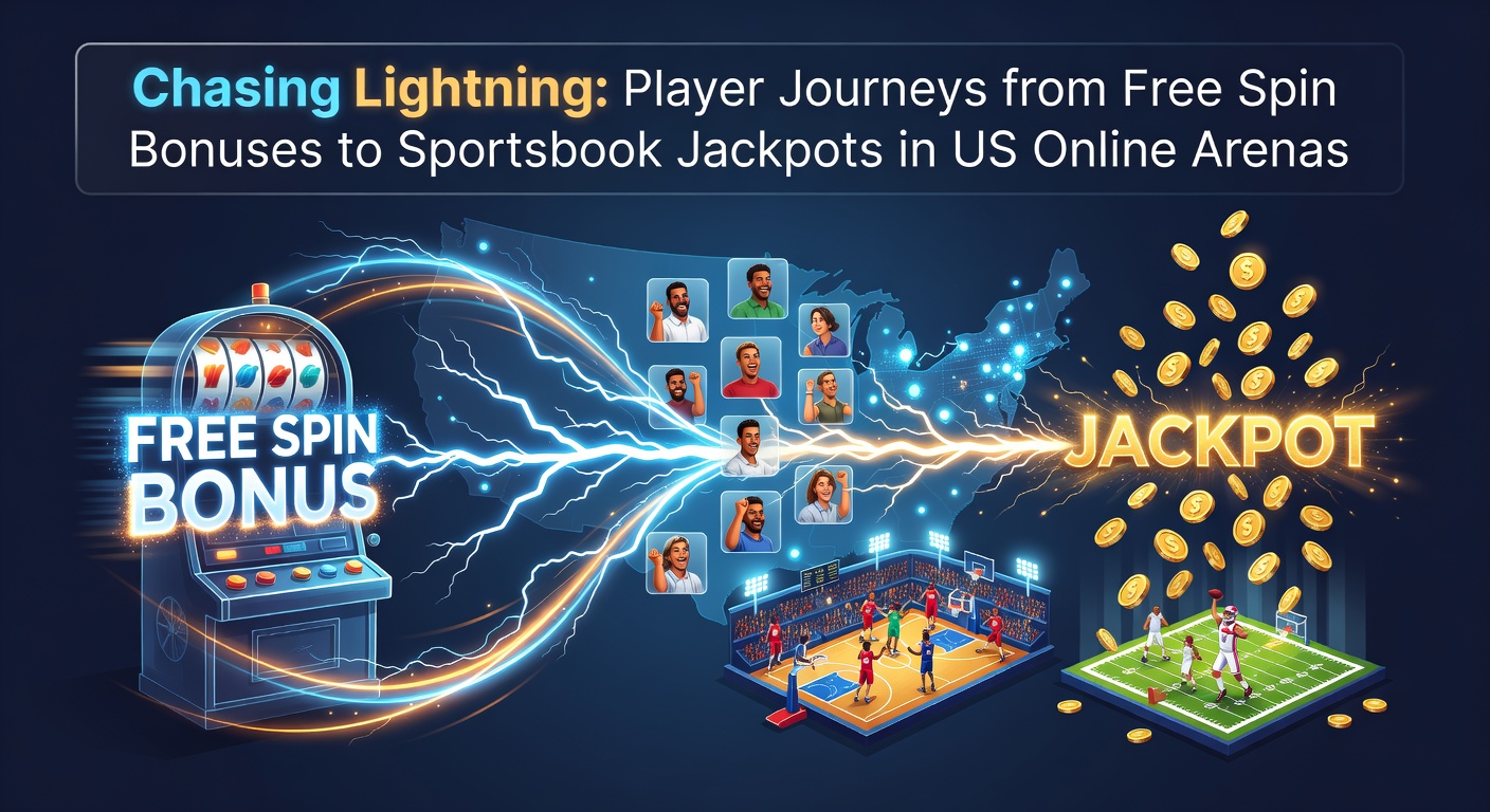 A thrilled player at a US online casino dashboard, transitioning from slot free spins to a glowing sportsbook jackpot win