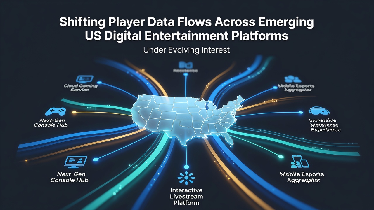 Network diagram illustrating secure data pathways linking platforms in multiple US states