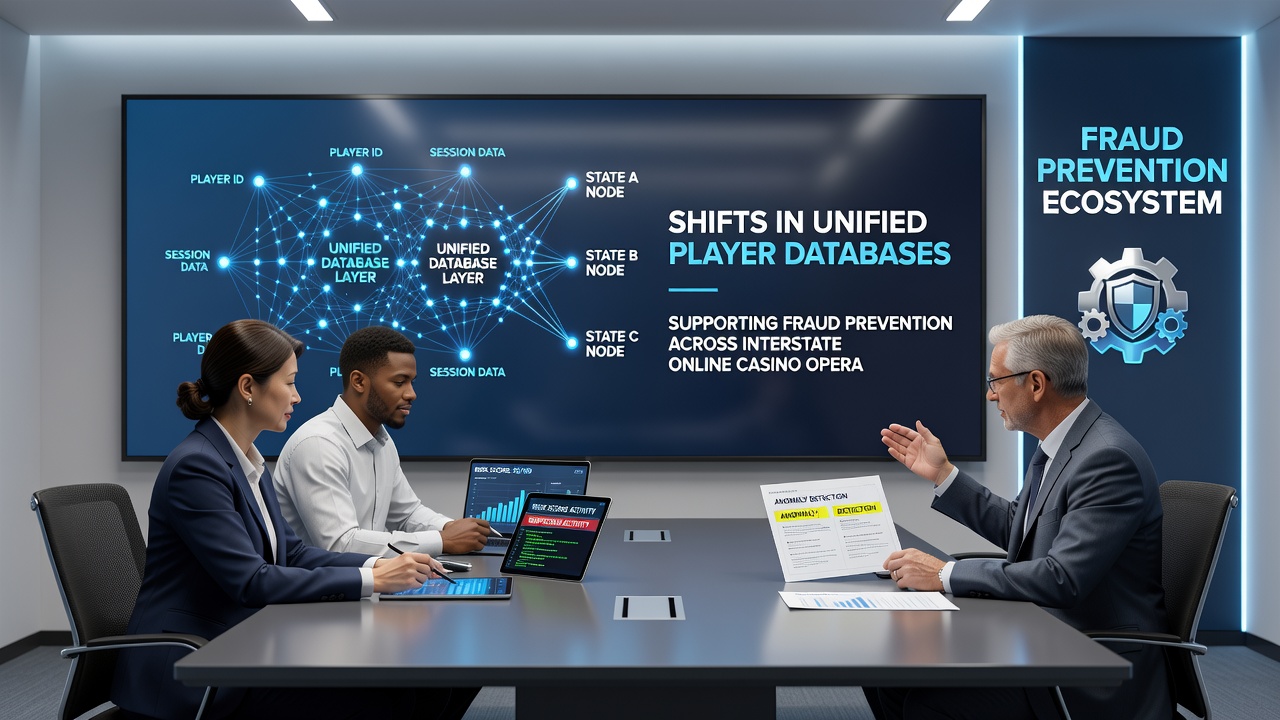 Interstate casino operators reviewing unified database alerts for suspicious player activity