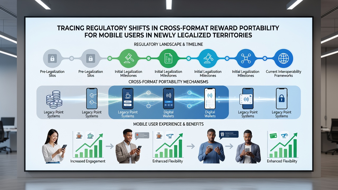 Mobile device displaying integrated reward dashboard across slots, tables, and sports betting in a legalized territory